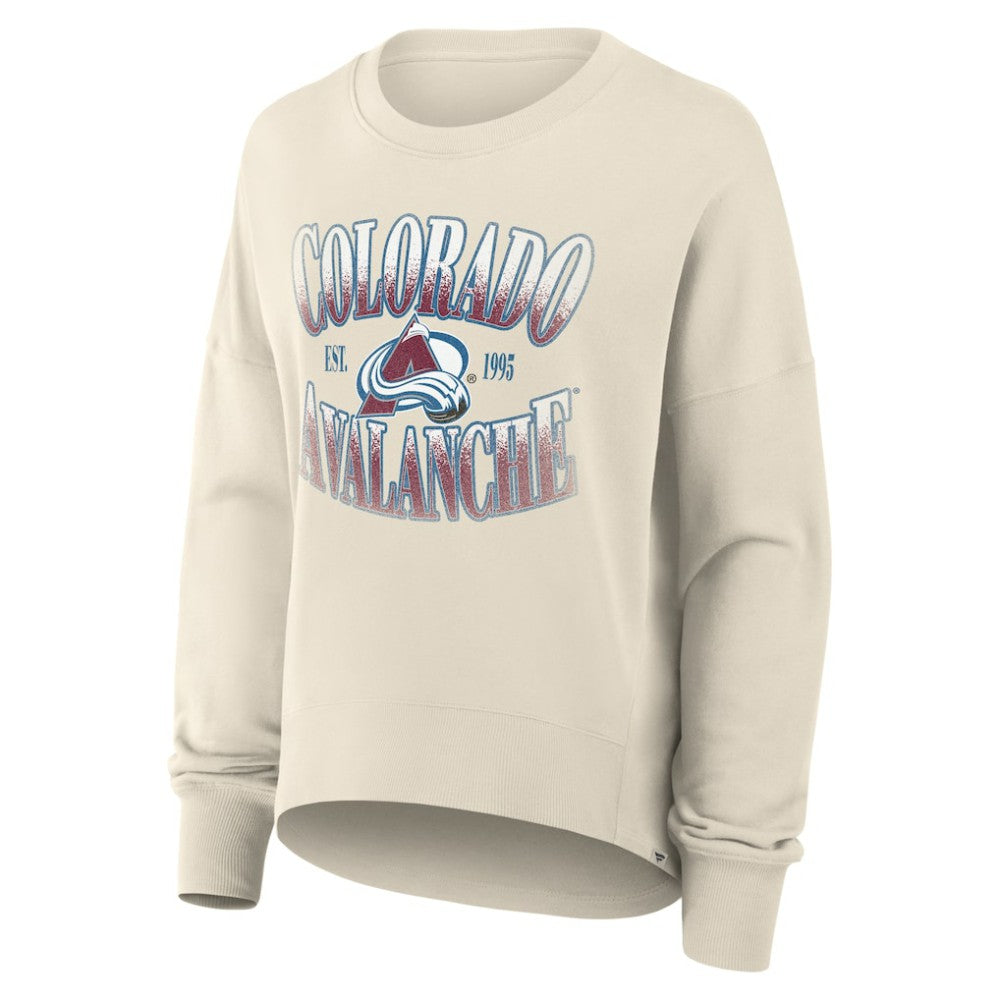 Colorado Avalanche Fanatics Women's Oversized Slice Pullover Sweatshirt - Cream - NHL 202756628