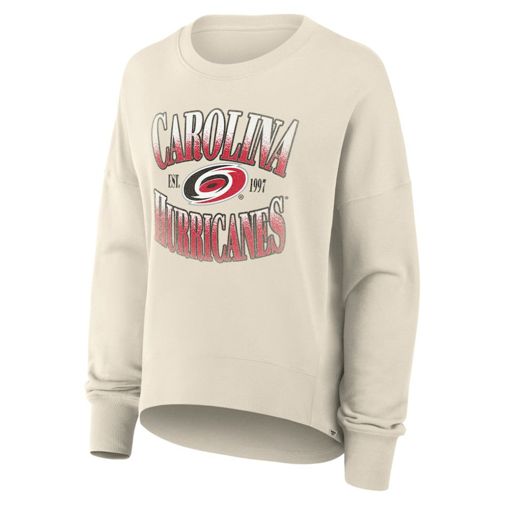Carolina Hurricanes Fanatics Women's Oversized Slice Pullover Sweatshirt - Cream - NHL 202756630