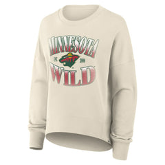 Minnesota Wild Fanatics Women's Oversized Slice Pullover Sweatshirt - Cream - NHL 202756631
