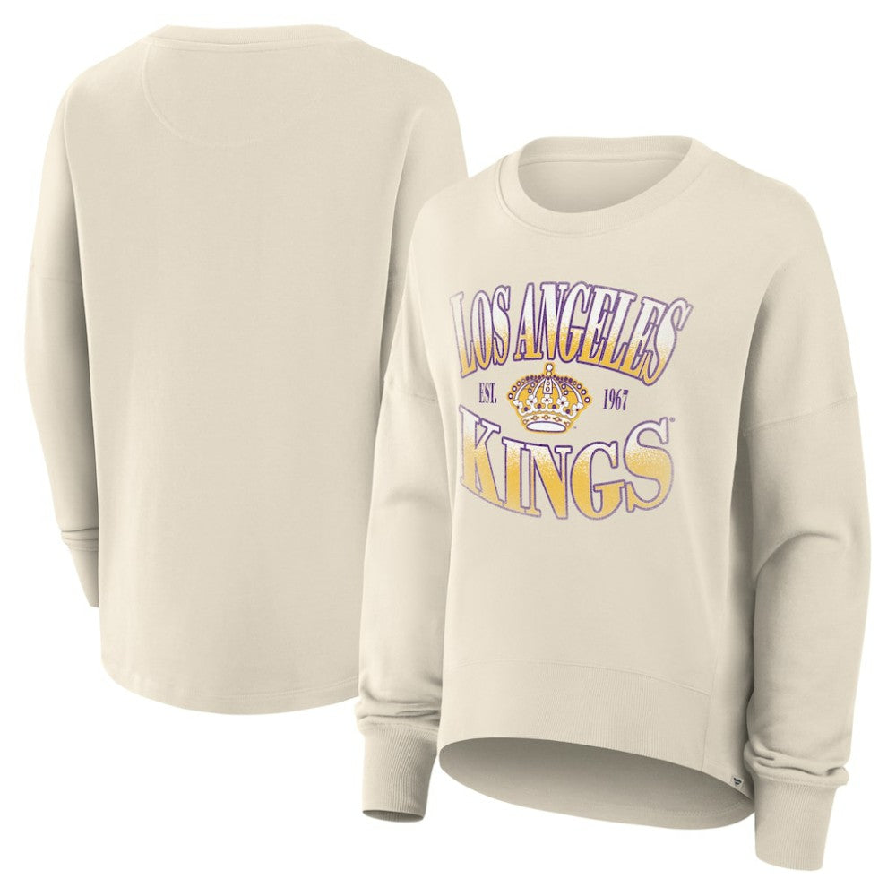 Los Angeles Kings Fanatics Women's Oversized Vintage Slice Pullover Sweatshirt - Cream - NHL 202756634