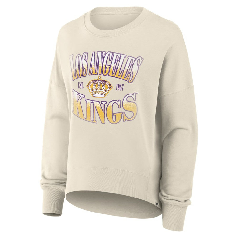 Los Angeles Kings Fanatics Women's Oversized Vintage Slice Pullover Sweatshirt - Cream - NHL 202756634