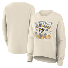Nashville Predators Fanatics Women's Oversized Slice Pullover Sweatshirt - Cream - NHL 202756636