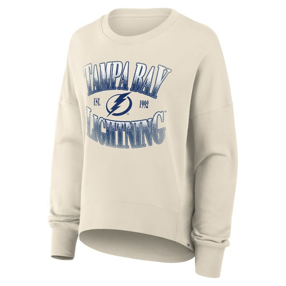 Tampa Bay Lightning Fanatics Women's Oversized Slice Pullover Sweatshirt - Cream - NHL 202756637