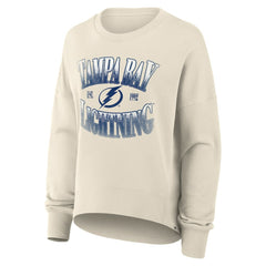 Tampa Bay Lightning Fanatics Women's Oversized Slice Pullover Sweatshirt - Cream - NHL 202756637