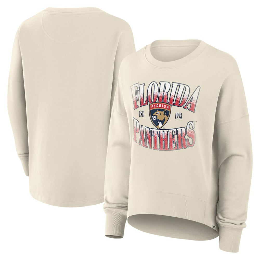 Florida Panthers Fanatics Women's Oversized Slice Pullover Sweatshirt - Cream - NHL 202756642