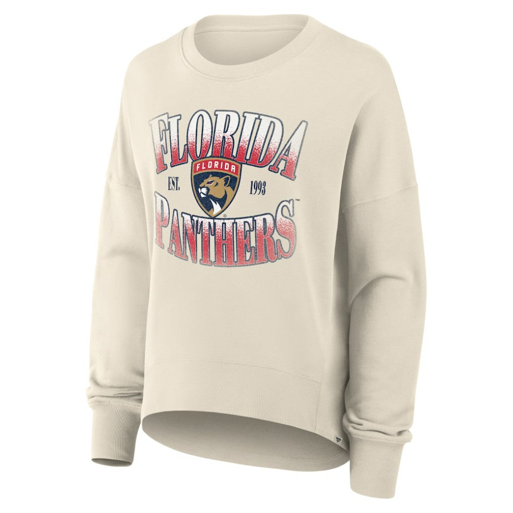 Florida Panthers Fanatics Women's Oversized Slice Pullover Sweatshirt - Cream - NHL 202756642
