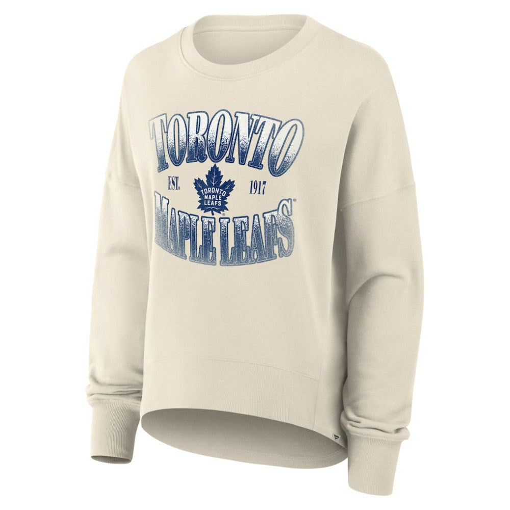 Toronto Maple Leafs Fanatics Women's Oversized Slice Pullover Sweatshirt - Cream - NHL 202756643