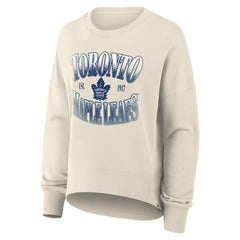 Toronto Maple Leafs Fanatics Women's Oversized Slice Pullover Sweatshirt - Cream - NHL 202756643