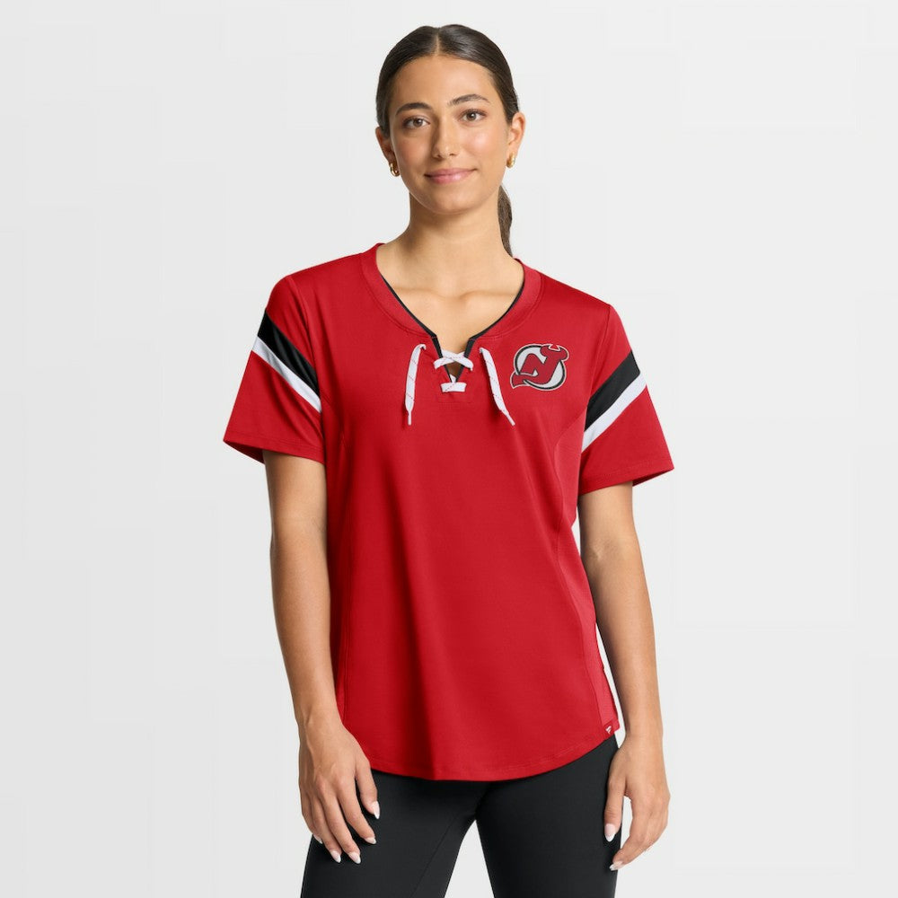 New Jersey Devils Fanatics Women's Offside Athena T-Shirt - Red - NHL 202756712