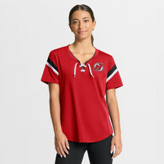 New Jersey Devils Fanatics Women's Offside Athena T-Shirt - Red - NHL 202756712