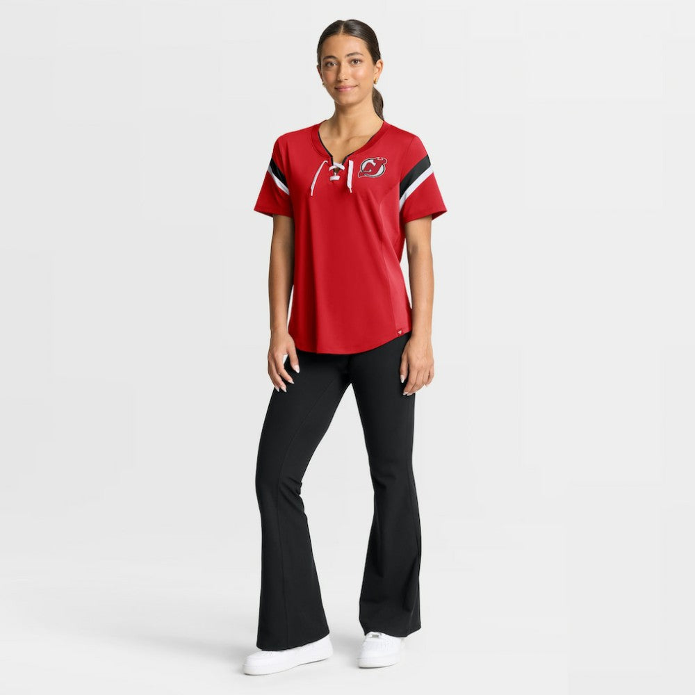 New Jersey Devils Fanatics Women's Offside Athena T-Shirt - Red - NHL 202756712