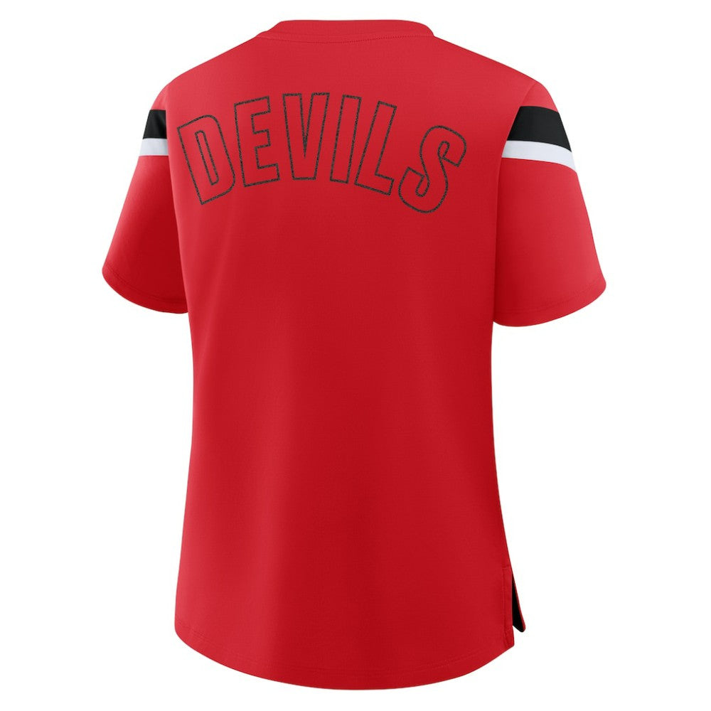 New Jersey Devils Fanatics Women's Offside Athena T-Shirt - Red - NHL 202756712