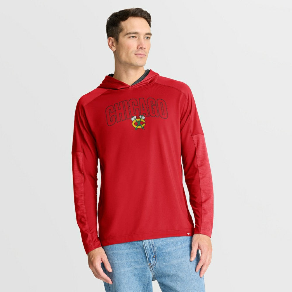 Chicago Blackhawks Fanatics Penalty Shot Long Sleeve Hoodie T-Shirt - Red - NHL 202756726