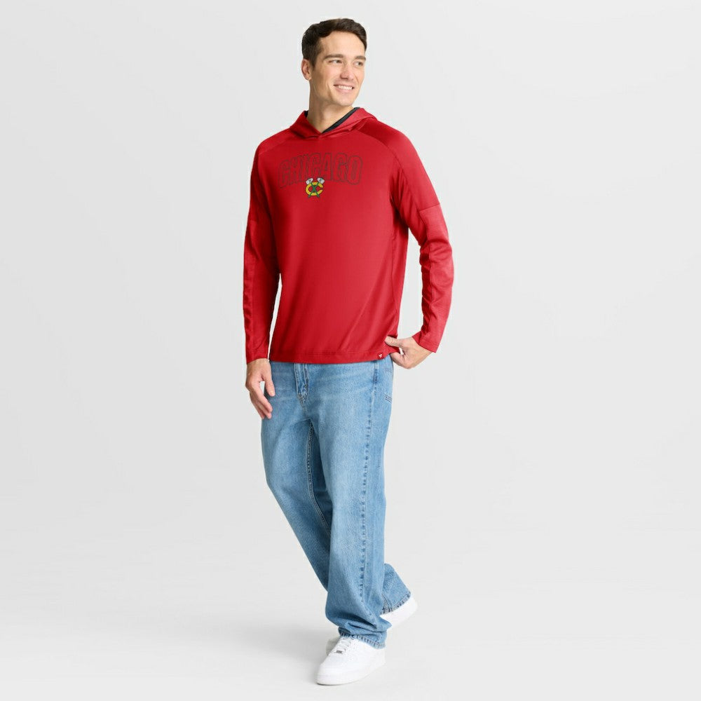 Chicago Blackhawks Fanatics Penalty Shot Long Sleeve Hoodie T-Shirt - Red - NHL 202756726