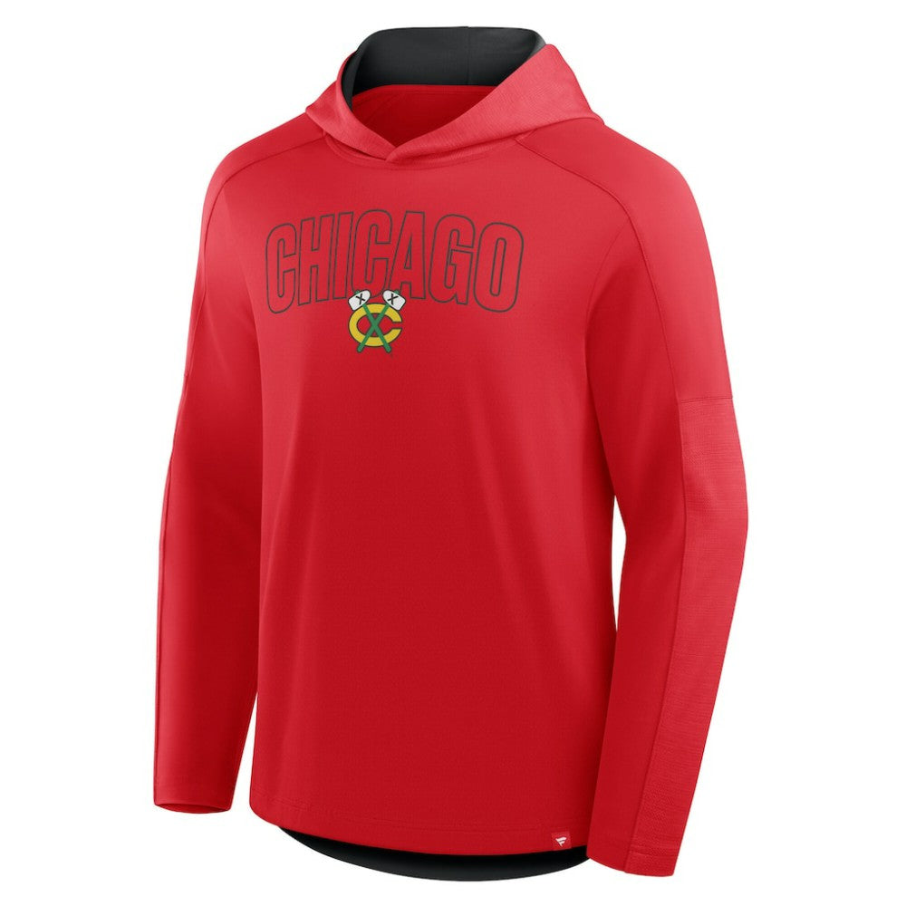 Chicago Blackhawks Fanatics Penalty Shot Long Sleeve Hoodie T-Shirt - Red - NHL 202756726