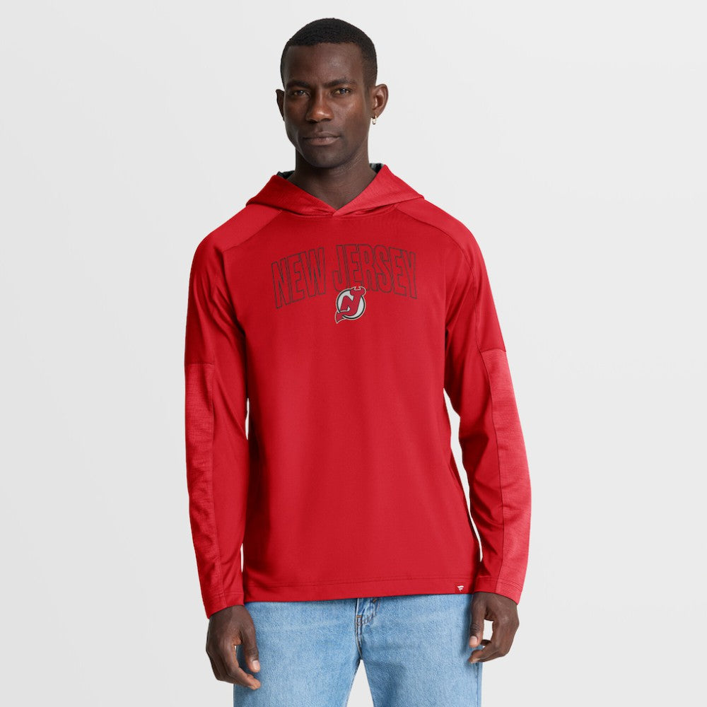 New Jersey Devils Fanatics Penalty Shot Long Sleeve Hoodie T-Shirt - Red - NHL 202756728