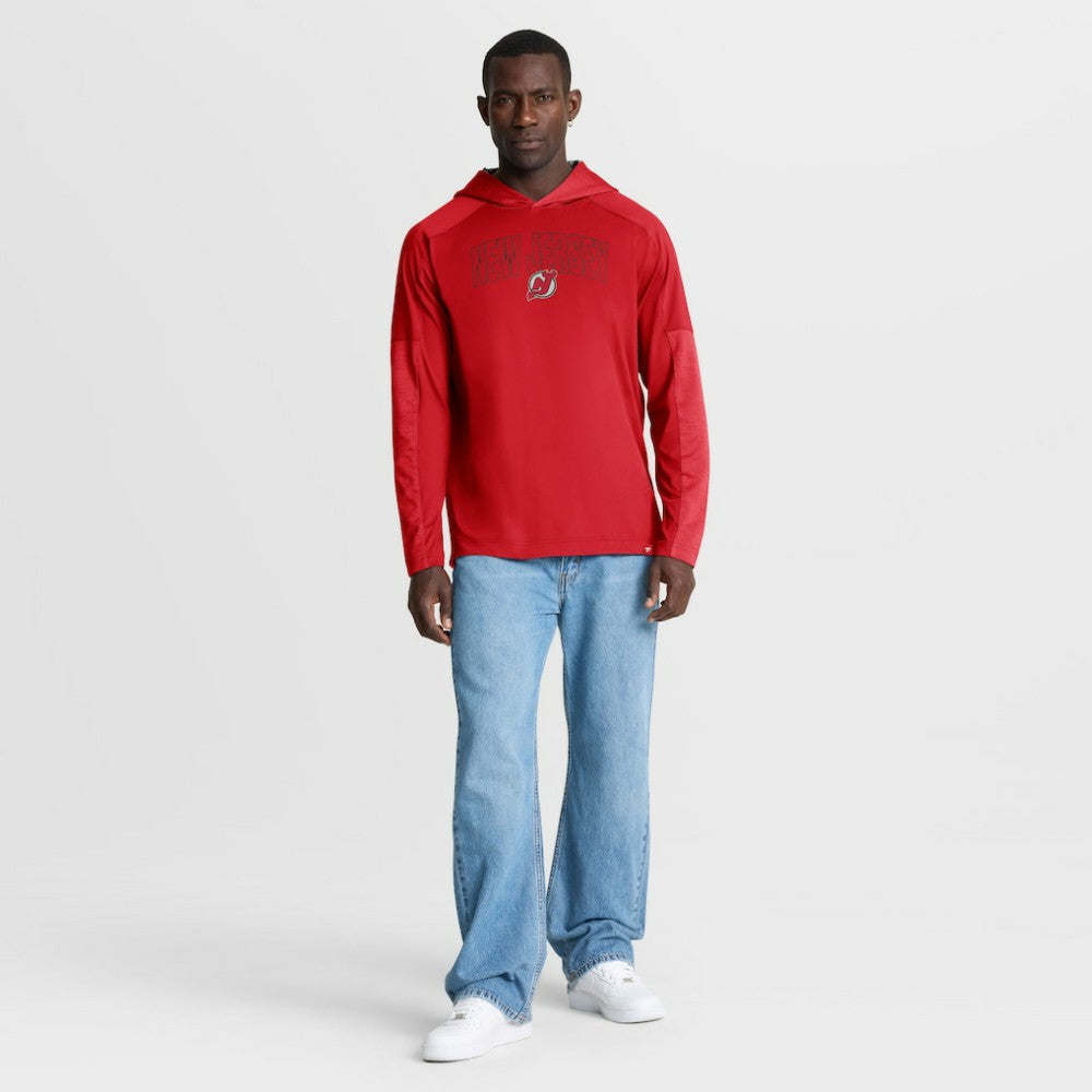 New Jersey Devils Fanatics Penalty Shot Long Sleeve Hoodie T-Shirt - Red - NHL 202756728