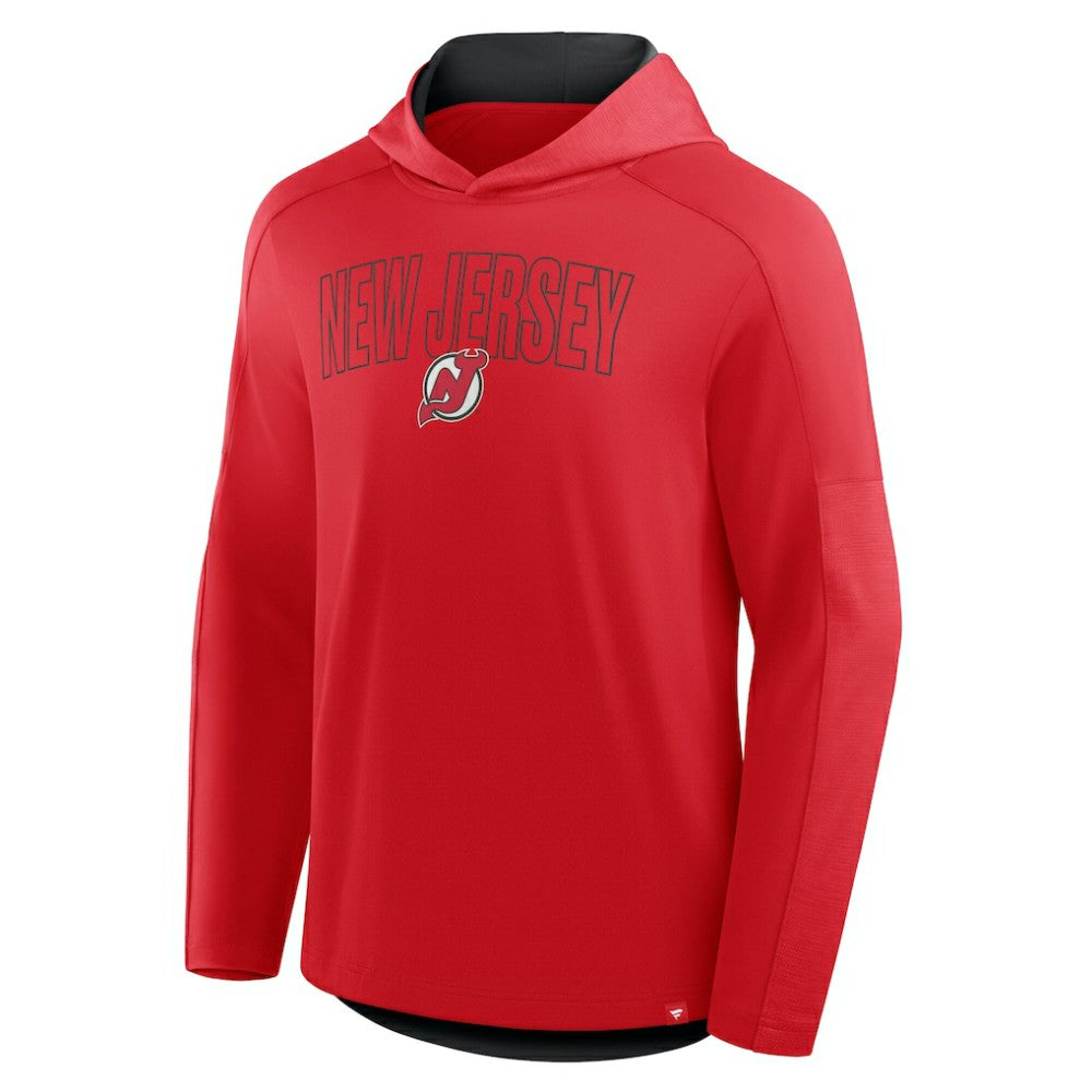 New Jersey Devils Fanatics Penalty Shot Long Sleeve Hoodie T-Shirt - Red - NHL 202756728
