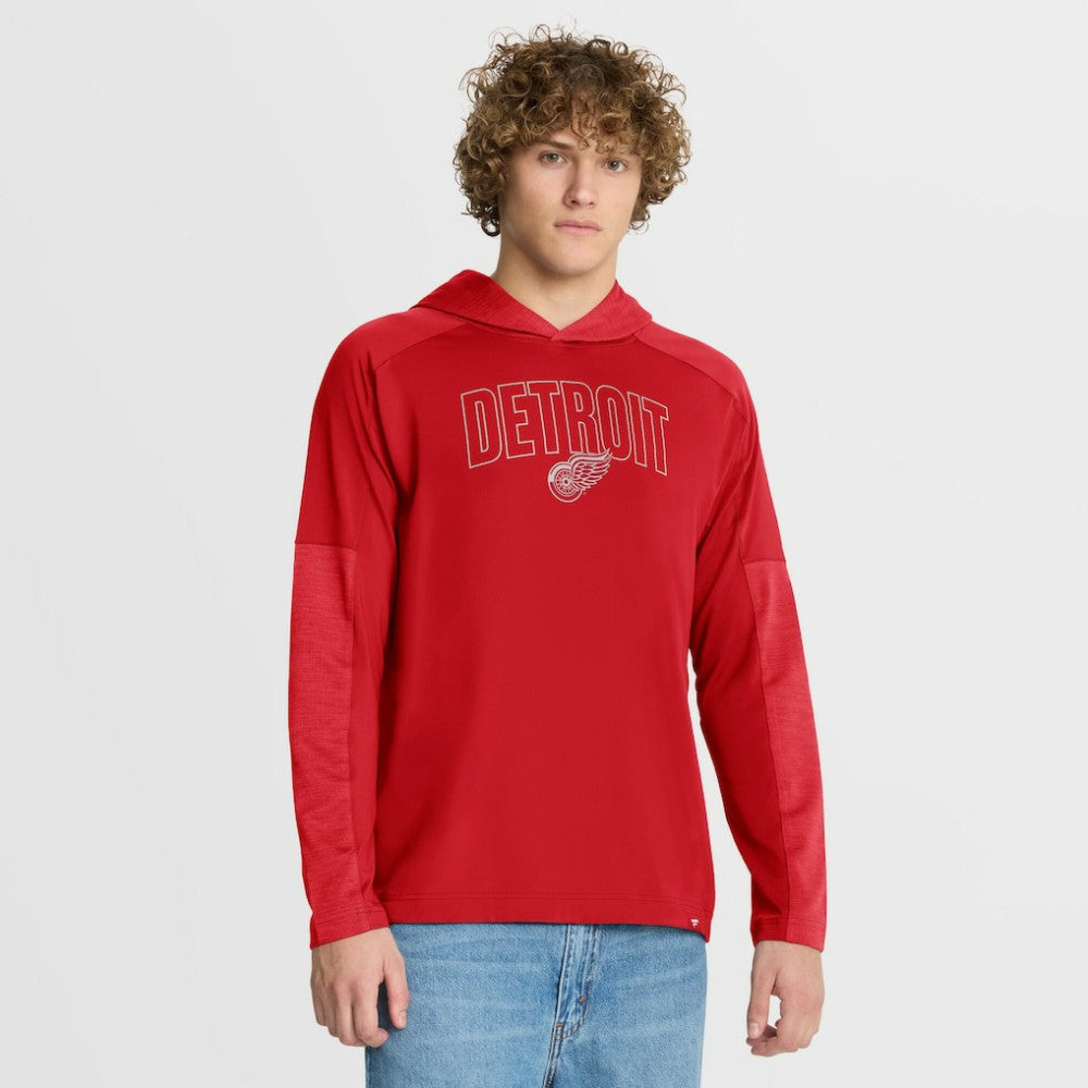 Detroit Red Wings Fanatics Penalty Shot Long Sleeve Hoodie T-Shirt - Red - NHL 202756746