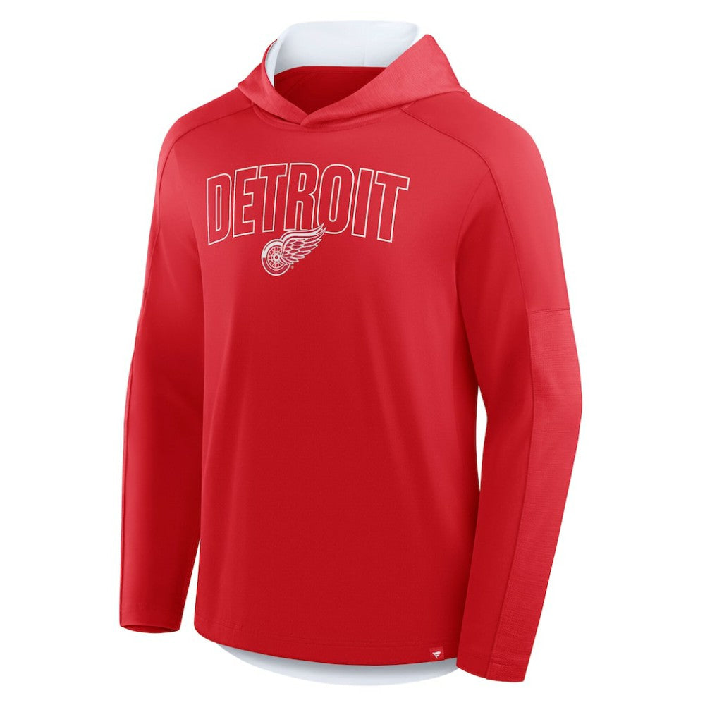 Detroit Red Wings Fanatics Penalty Shot Long Sleeve Hoodie T-Shirt - Red - NHL 202756746