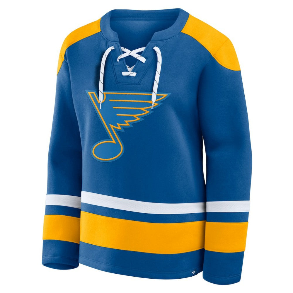 St. Louis Blues Fanatics Women's Icing Long Sleeve Lace Up Sweatshirt - Blue - NHL 202756849