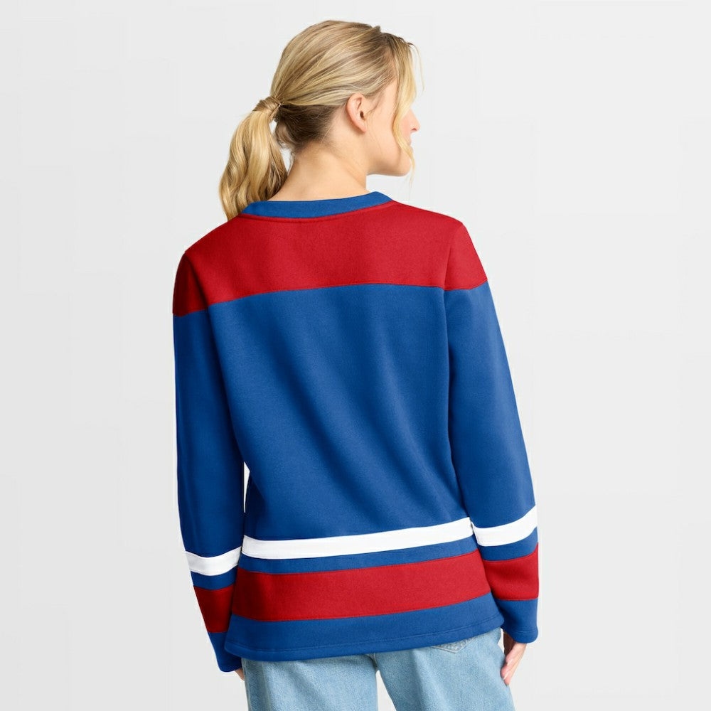 New York Rangers Fanatics Women's Icing Long Sleeve Lace Up Sweatshirt - Blue - NHL 202756851