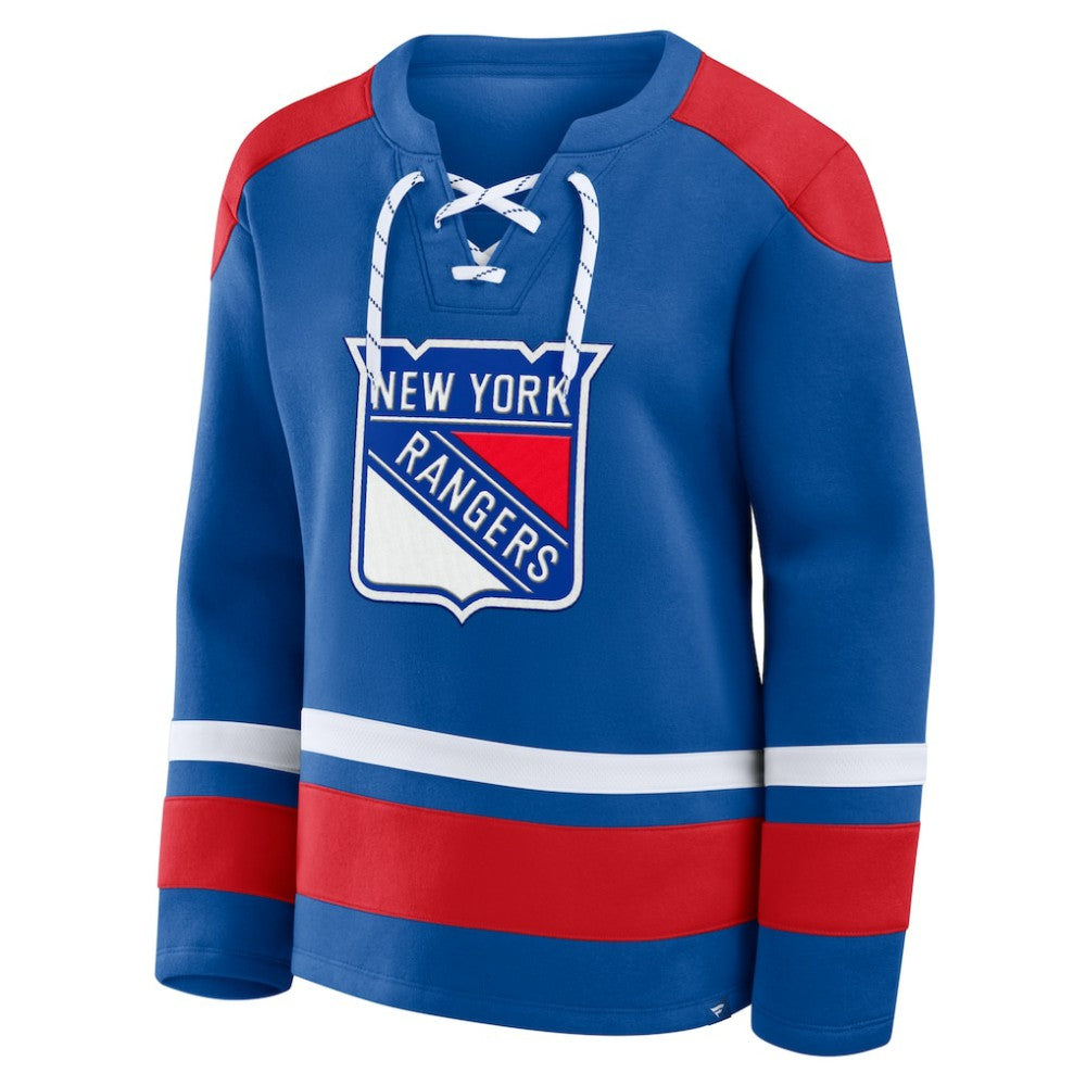 New York Rangers Fanatics Women's Icing Long Sleeve Lace Up Sweatshirt - Blue - NHL 202756851