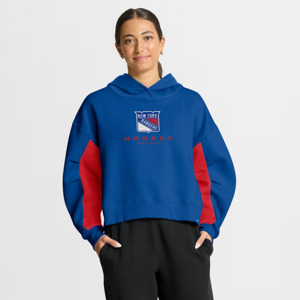 New York Rangers Fanatics Women's Back Check Boxy Hoodie - Blue - NHL 202756864