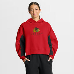 Chicago Blackhawks Fanatics Women's Back Check Boxy Hoodie - Red - NHL 202756868