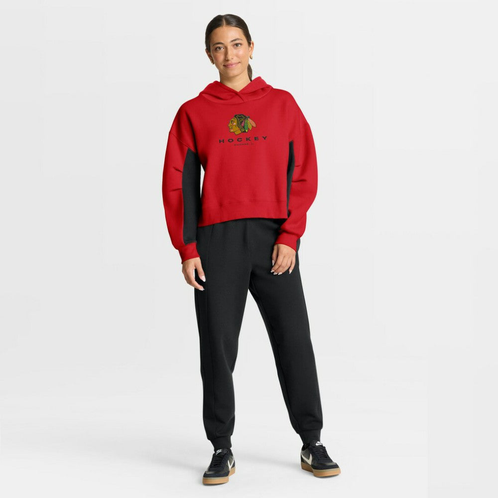 Chicago Blackhawks Fanatics Women's Back Check Boxy Hoodie - Red - NHL 202756868
