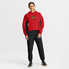 Chicago Blackhawks Fanatics Women's Back Check Boxy Hoodie - Red - NHL 202756868