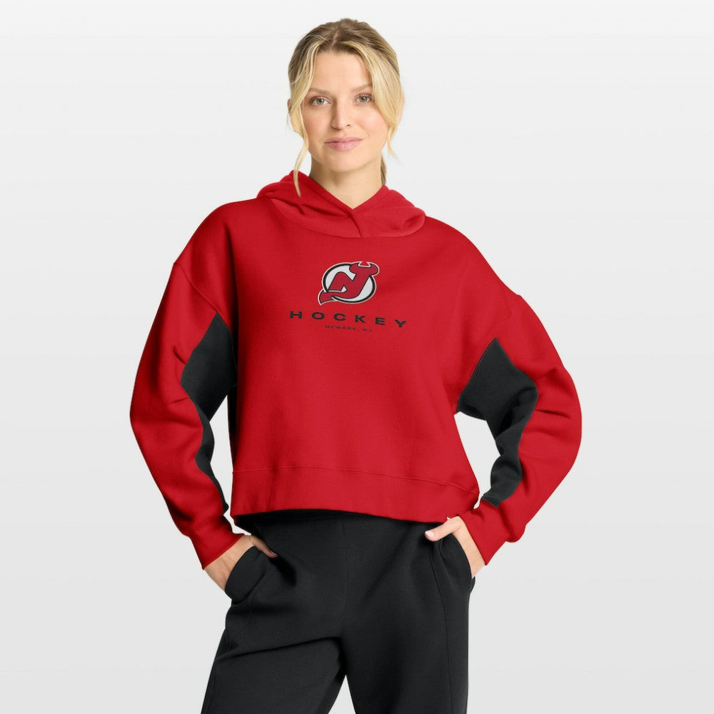 New Jersey Devils Fanatics Women's Back Check Boxy Hoodie - Red - NHL 202756870