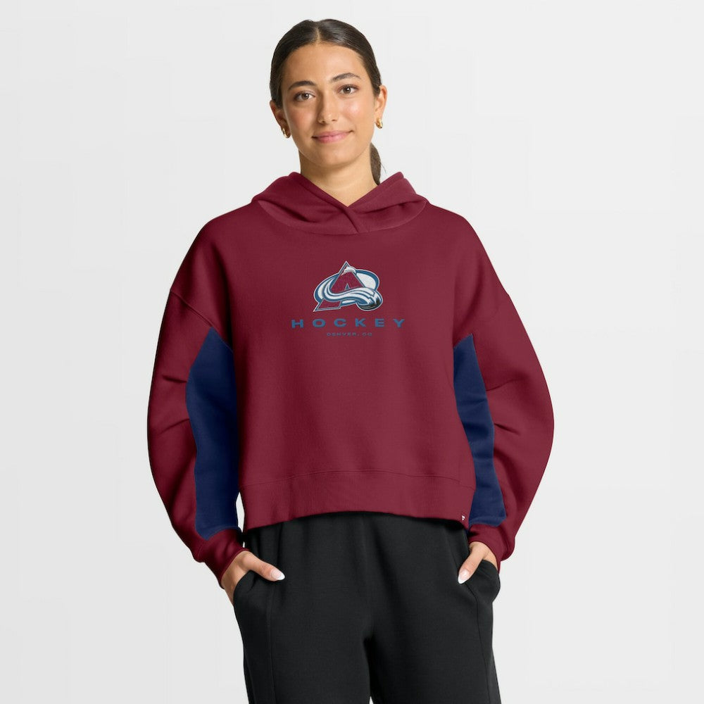 Colorado Avalanche Fanatics Women's Back Check Boxy Hoodie - Burgundy - NHL 202756873