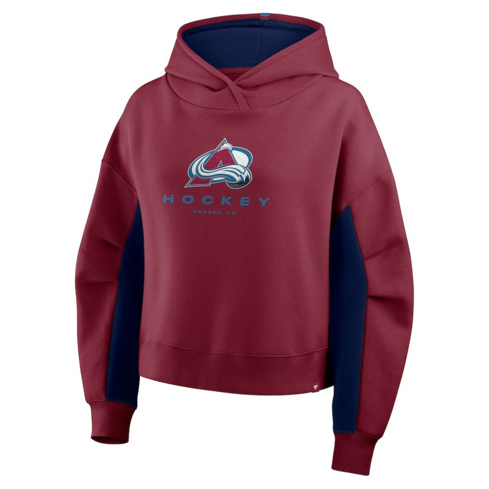 Colorado Avalanche Fanatics Women's Back Check Boxy Hoodie - Burgundy - NHL 202756873