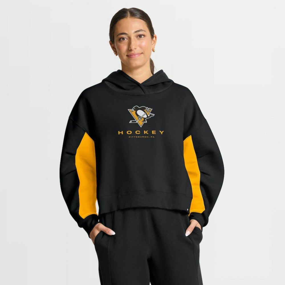 Pittsburgh Penguins Fanatics Women's Back Check Boxy Hoodie - Black - NHL 202756874
