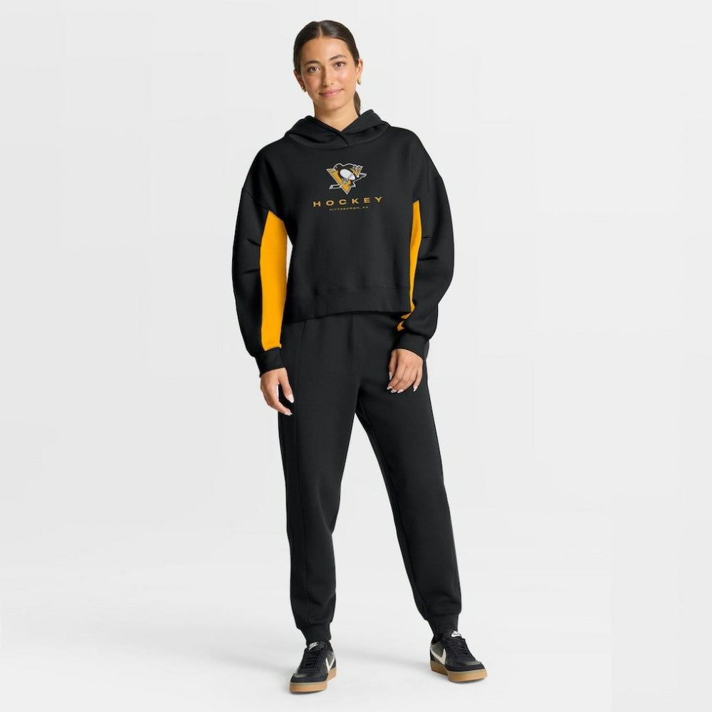 Pittsburgh Penguins Fanatics Women's Back Check Boxy Hoodie - Black - NHL 202756874
