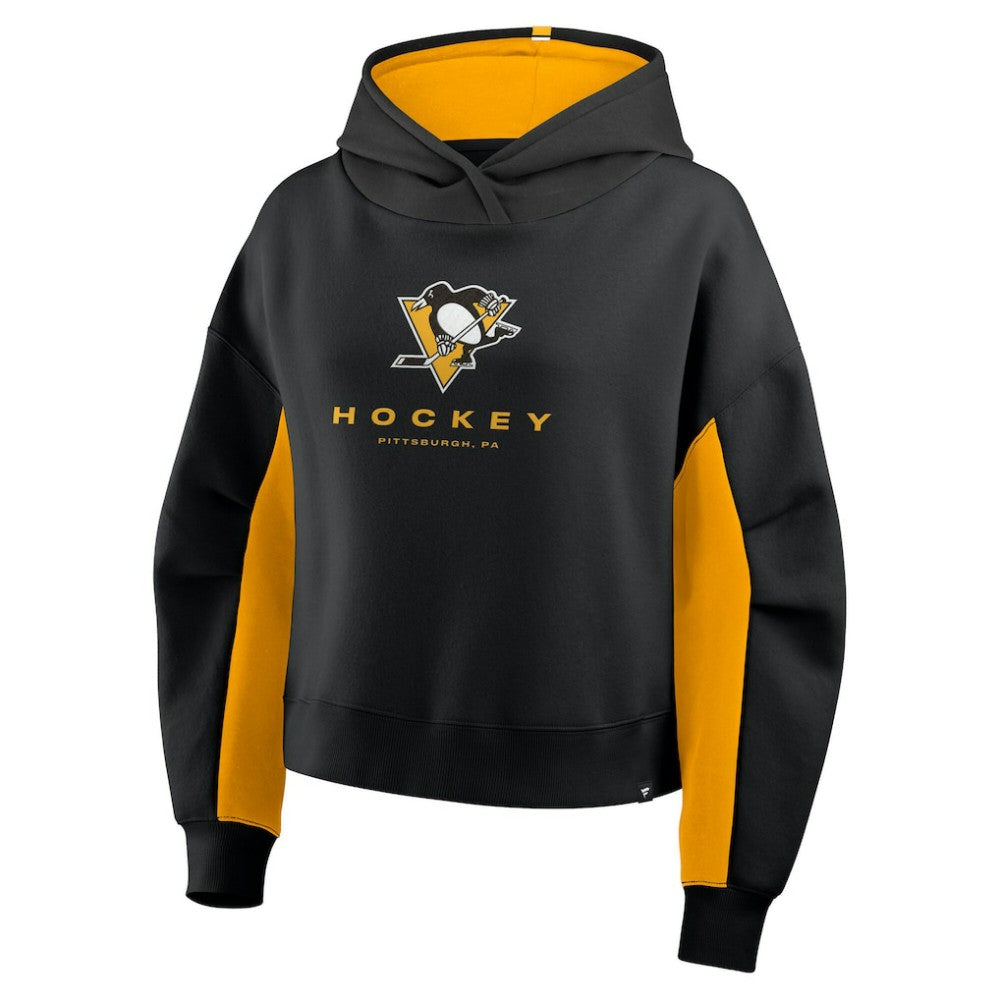 Pittsburgh Penguins Fanatics Women's Back Check Boxy Hoodie - Black - NHL 202756874