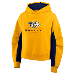 Nashville Predators Fanatics Women's Back Check Boxy Hoodie - Gold - NHL 202756875