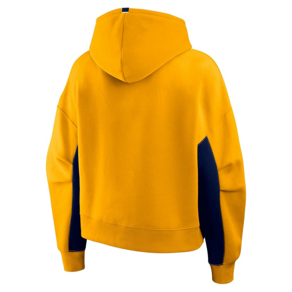 Nashville Predators Fanatics Women's Back Check Boxy Hoodie - Gold - NHL 202756875