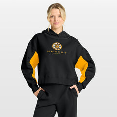 Boston Bruins Fanatics Women's Back Check Boxy Hoodie - Black - NHL 202756876