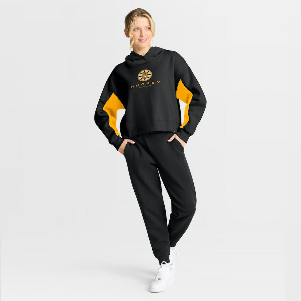 Boston Bruins Fanatics Women's Back Check Boxy Hoodie - Black - NHL 202756876