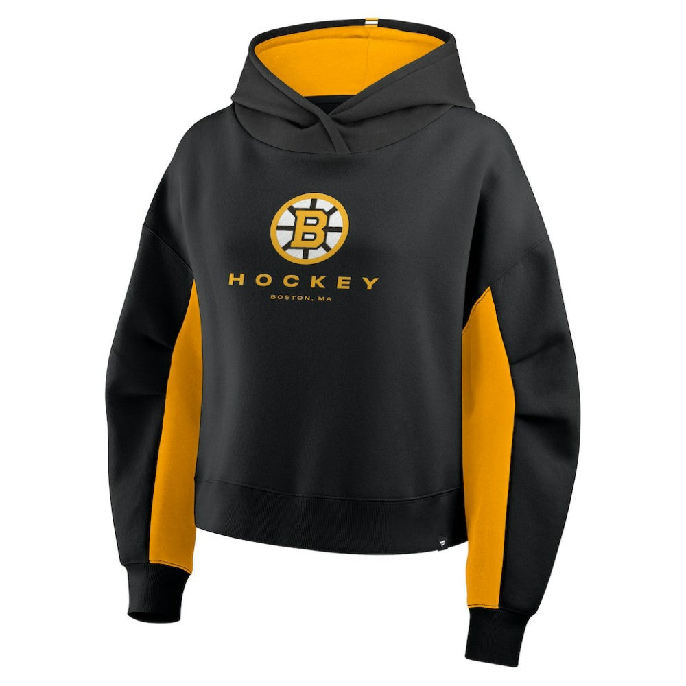 Boston Bruins Fanatics Women's Back Check Boxy Hoodie - Black - NHL 202756876