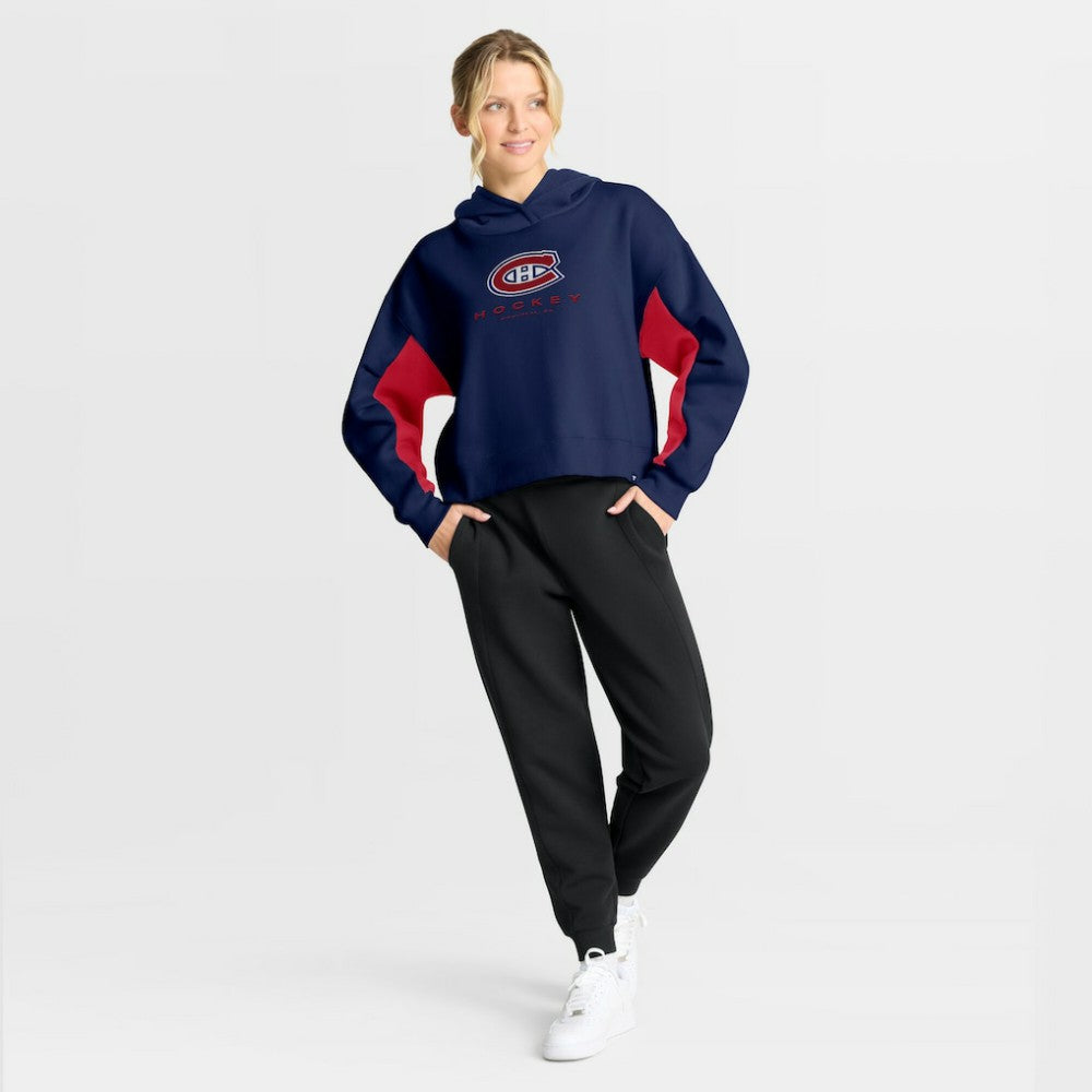 Montreal Canadiens Fanatics Women's Back Check Boxy Hoodie - Navy - NHL 202756878