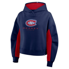 Montreal Canadiens Fanatics Women's Back Check Boxy Hoodie - Navy - NHL 202756878