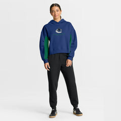 Vancouver Canucks Fanatics Women's Back Check Boxy Hoodie - Blue - NHL 202756884