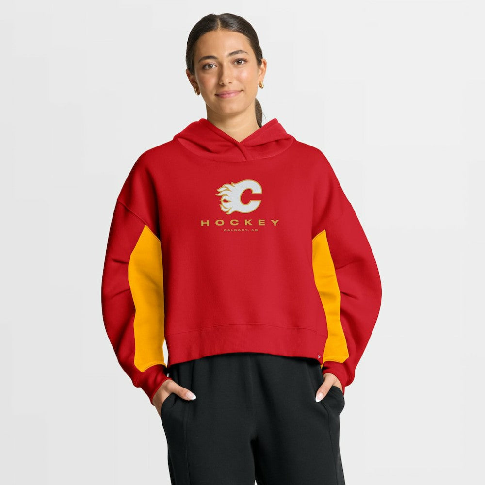 Calgary Flames Fanatics Women's Back Check Boxy Hoodie - Red - NHL 202756891