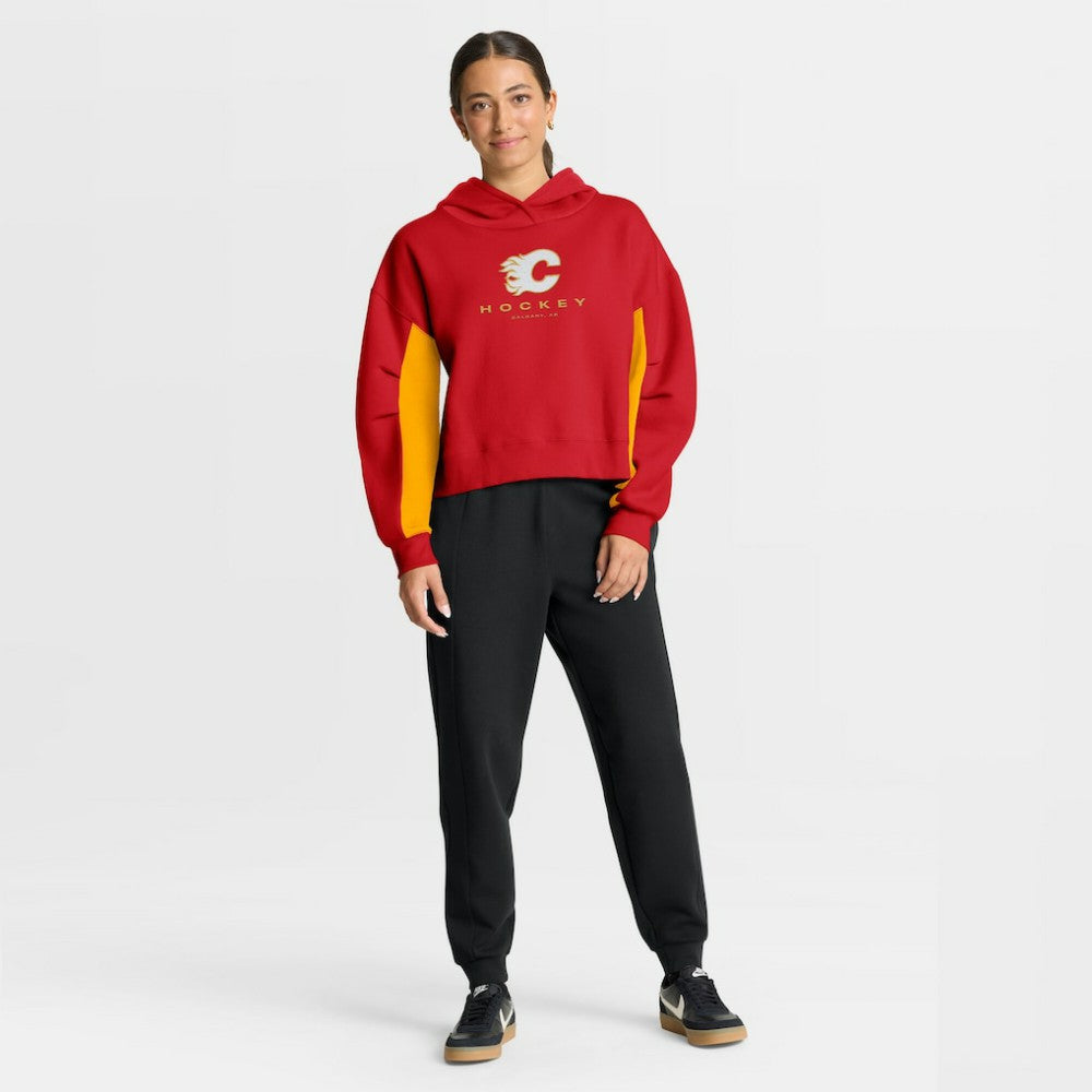 Calgary Flames Fanatics Women's Back Check Boxy Hoodie - Red - NHL 202756891