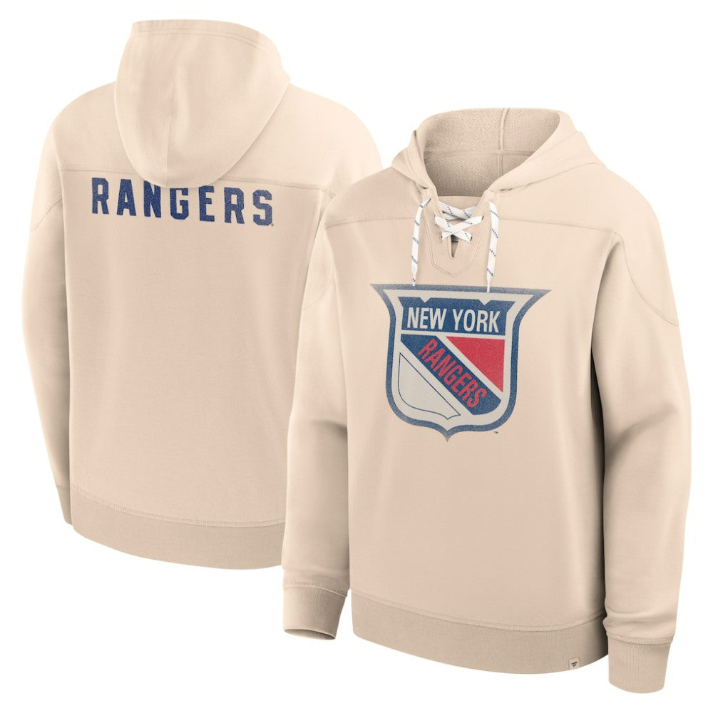New York Rangers Fanatics Vintage Hoodie - Cream - NHL 202756931