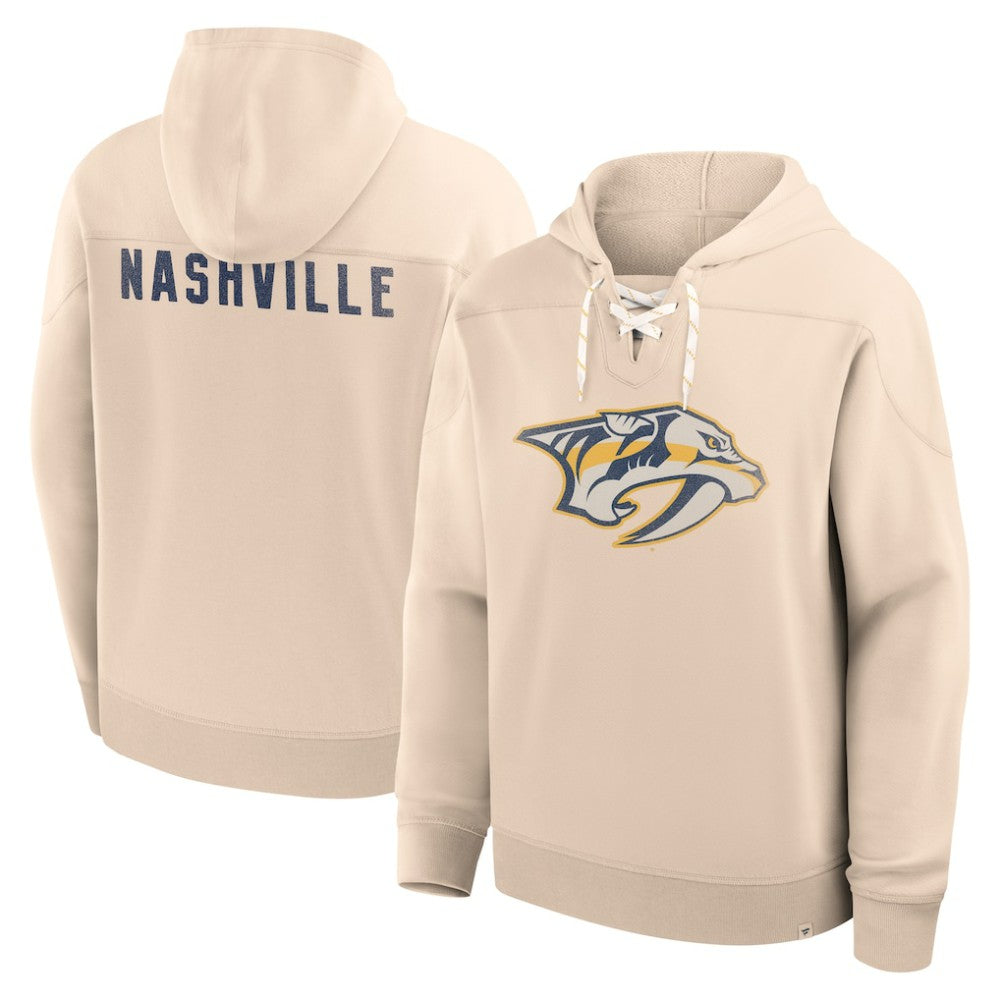 Nashville Predators Fanatics Vintage Hoodie - Cream - NHL 202756943
