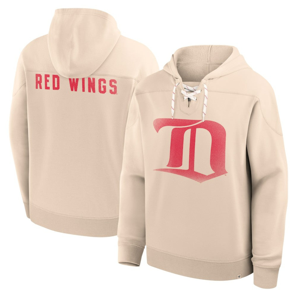 Detroit Red Wings Fanatics Vintage Hoodie - Cream - NHL 202756947